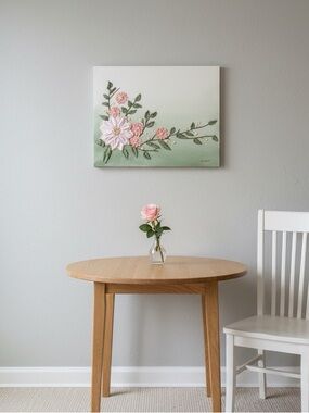 Textured Floral Acrylic Painting – Original 11x14 Mixed Media Flower Artwork